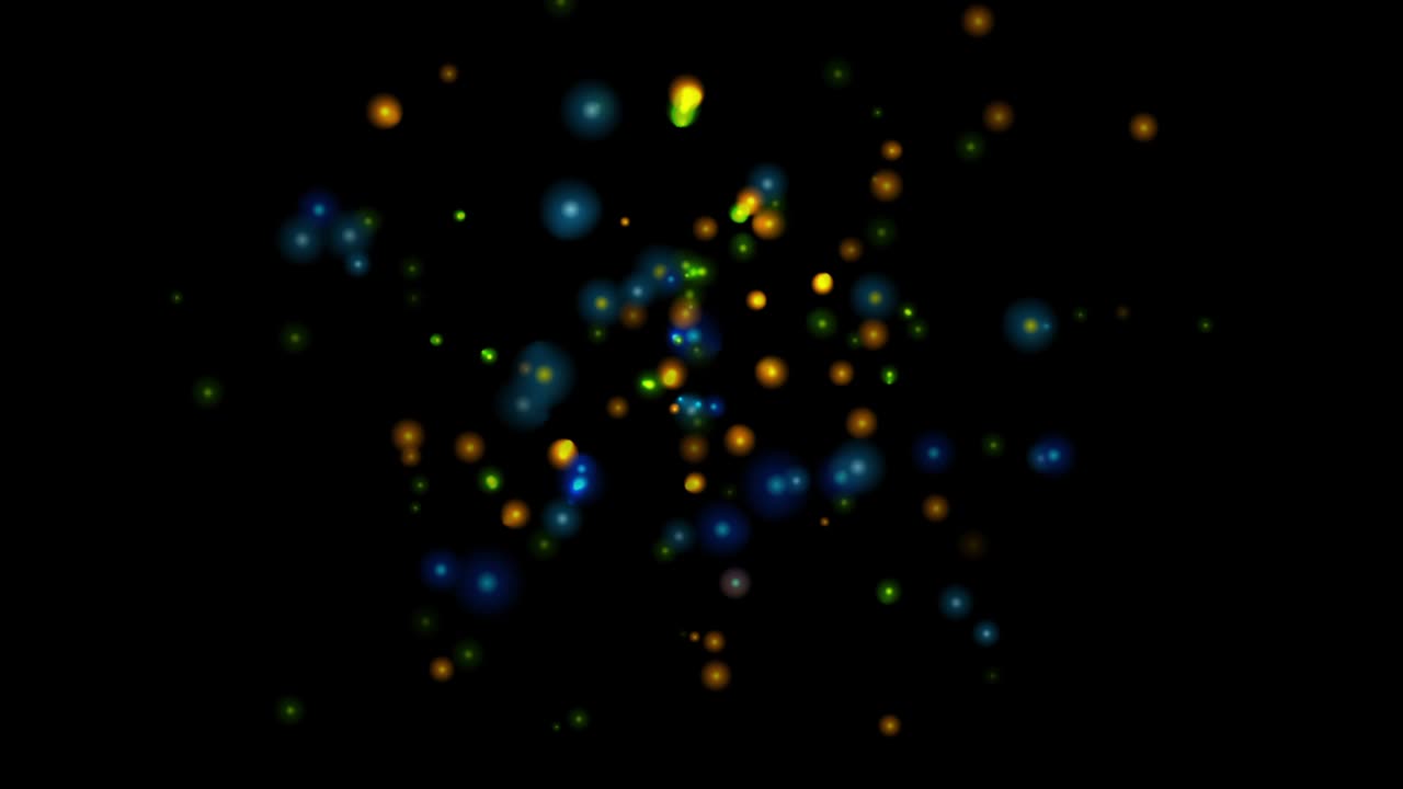 coloridas partículas de bokeh brillantes fondo de movimiento abstracto
