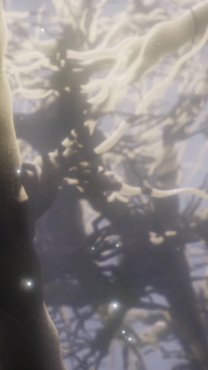 Intricate web of interconnected neurons illuminated in soft light