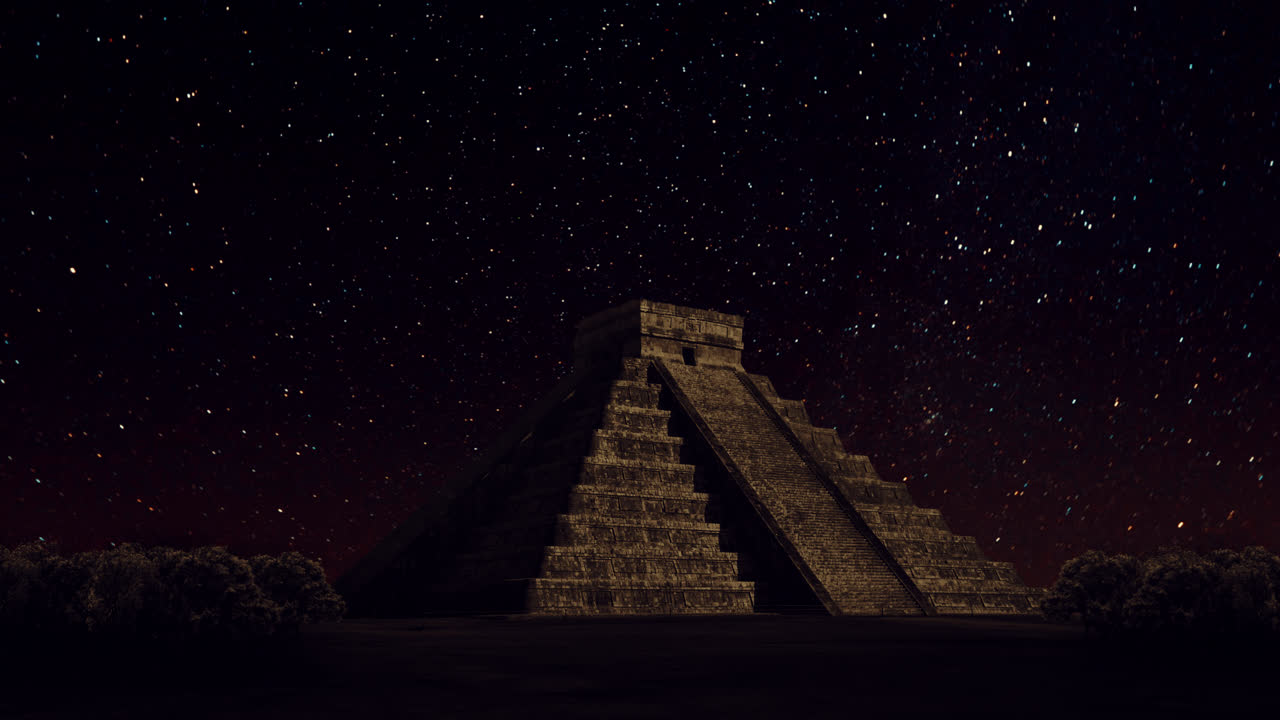 밤에 피라미드 멕시코