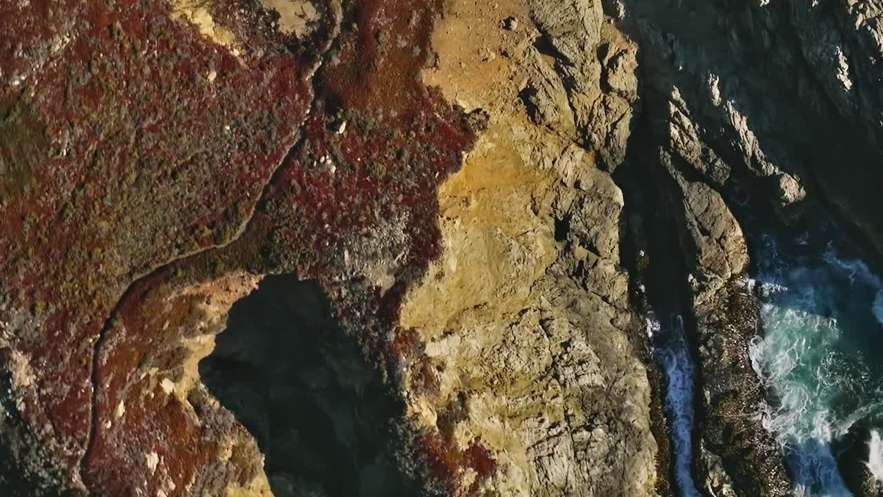 Stunning aerial view of rocky coastline in California, USA
