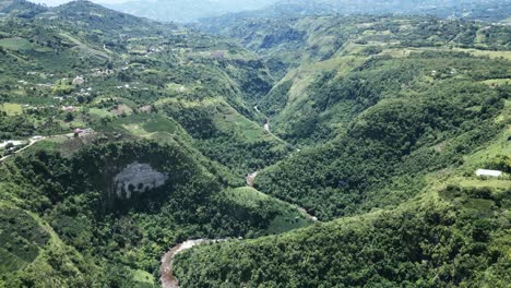 Landscape-of-Rio-Magdalena-in-Colombia,-drone-view