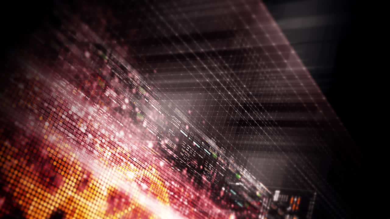 Futuristic data matrix AI simulation featuring metaverse inspired elements, an information network, and hi-tech digital data telemetry with encrypted numbers