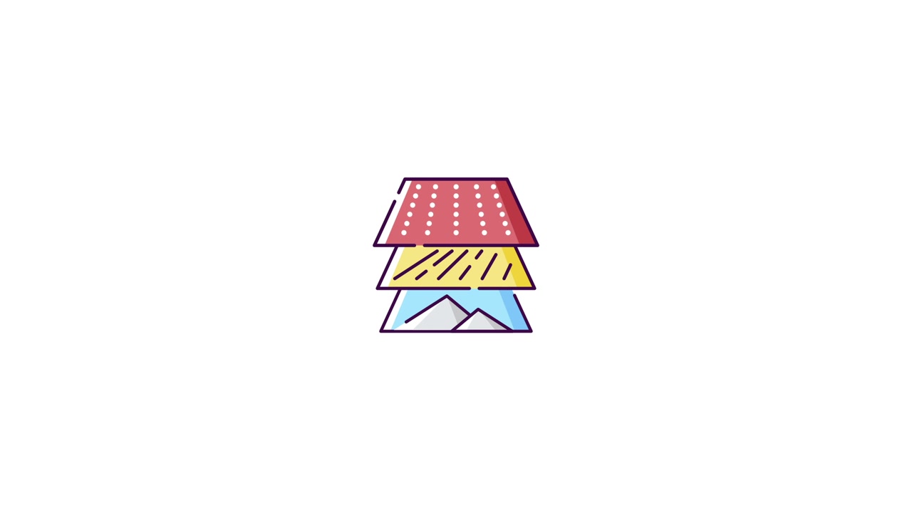 Animated Stacking and Unstacking of Colorful Geometric Layers
