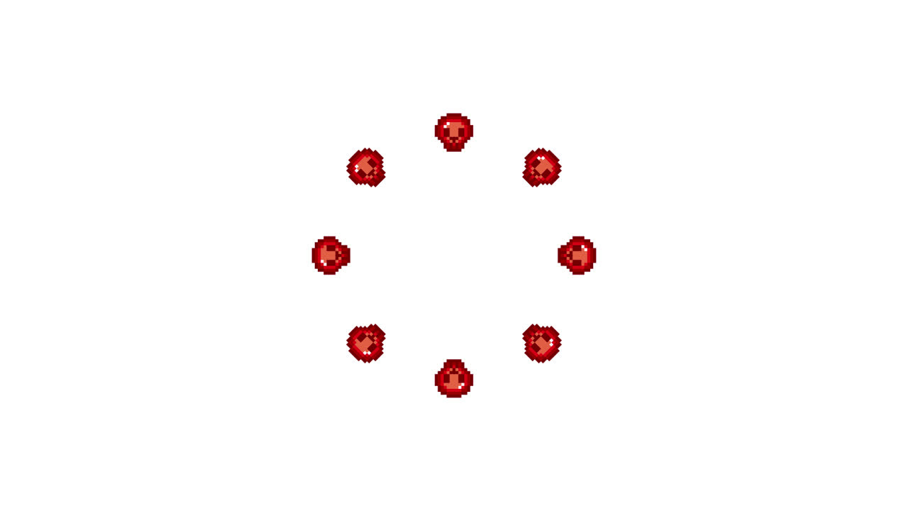 Pixel Art Mini Skull Spinning Circle Animated Overlay Transparent 30fps (4)