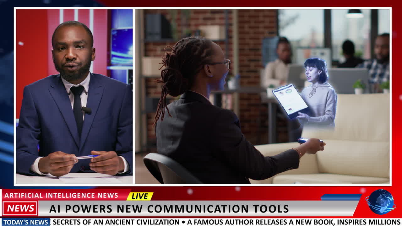 tv에서 생방송으로 ai 혁신에 대한 리포터리