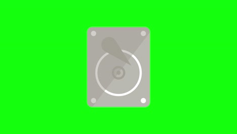 el disco duro gris es el icono de almacenamiento de memoria de disco duro plano 10 animaciones pantalla verde tecla de croma
