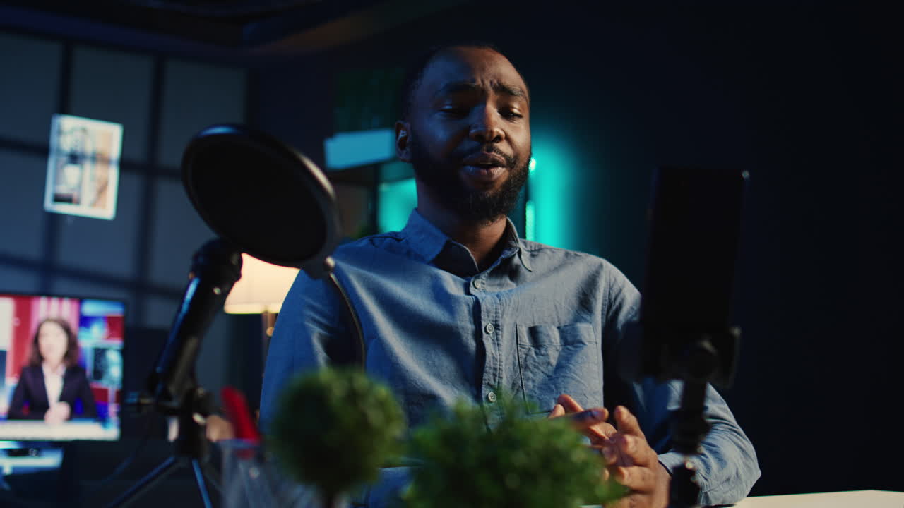 Phone and mic used by content creator