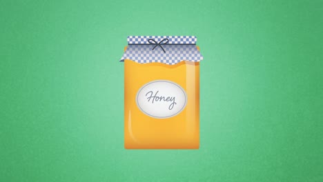 animation of honey jar icon on green background