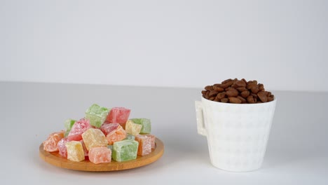 famous traditional foods of turkey, turkish delight with turkish coffee