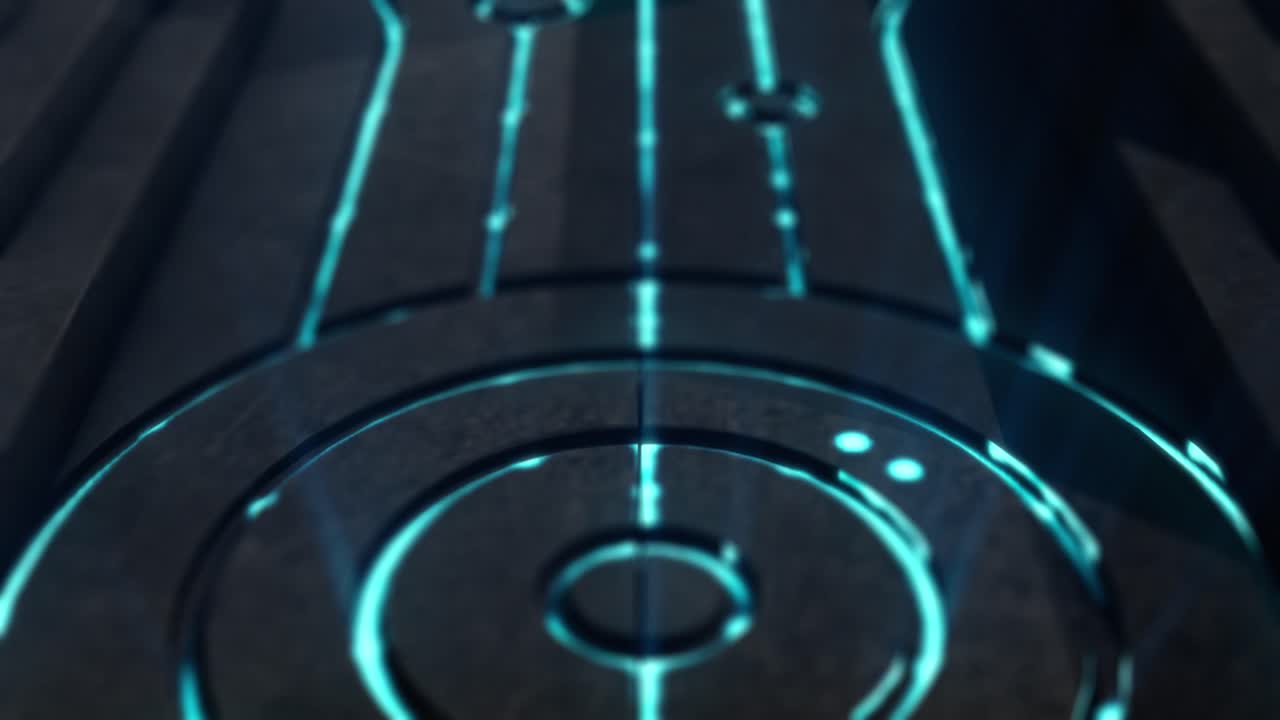 Celestial Ancient Gate Opens with Glowing Blue Energy