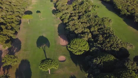 Aerial-low-view-of-a-golf-course-in-Cadiz,-Spain