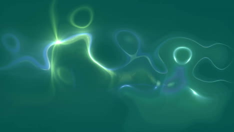 animation of green light flows moving on green background