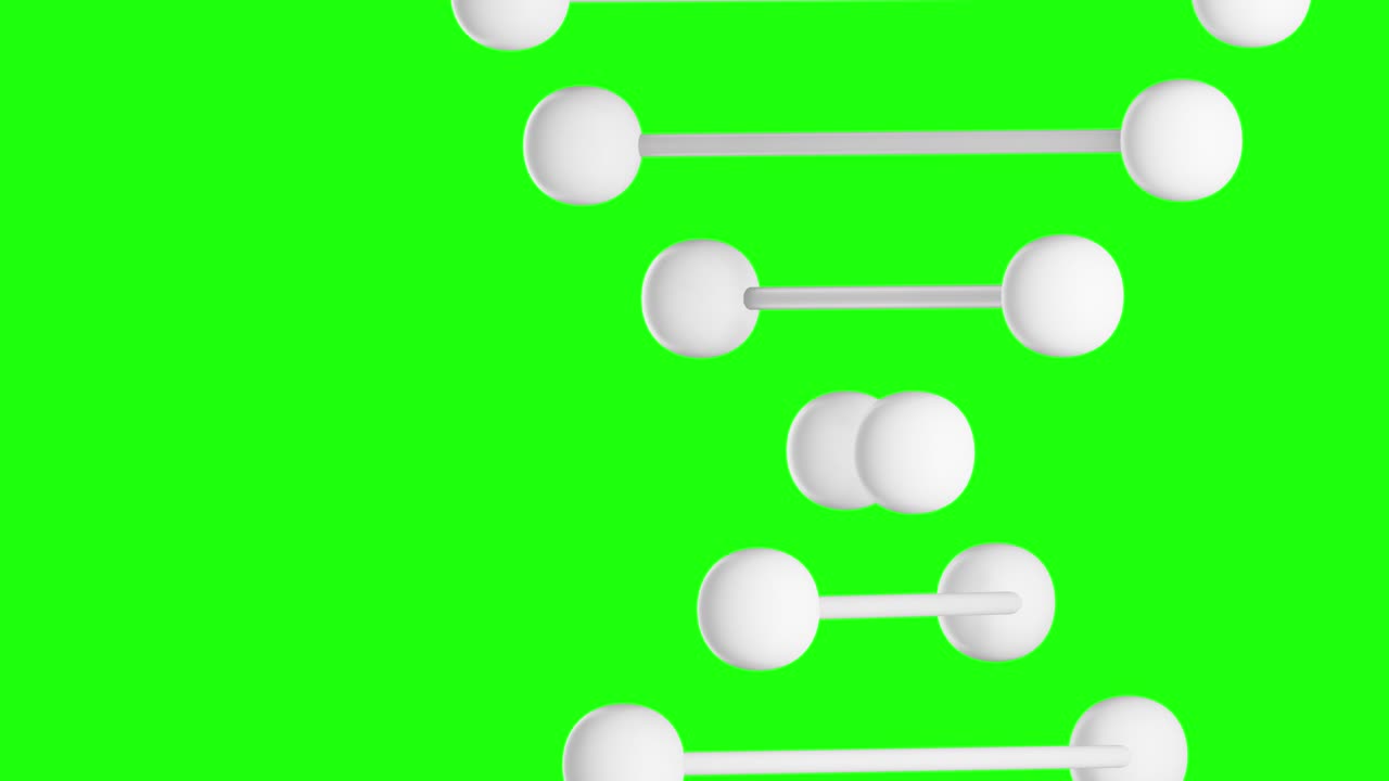 회전하는 dna 모델의 3d 애니메이션