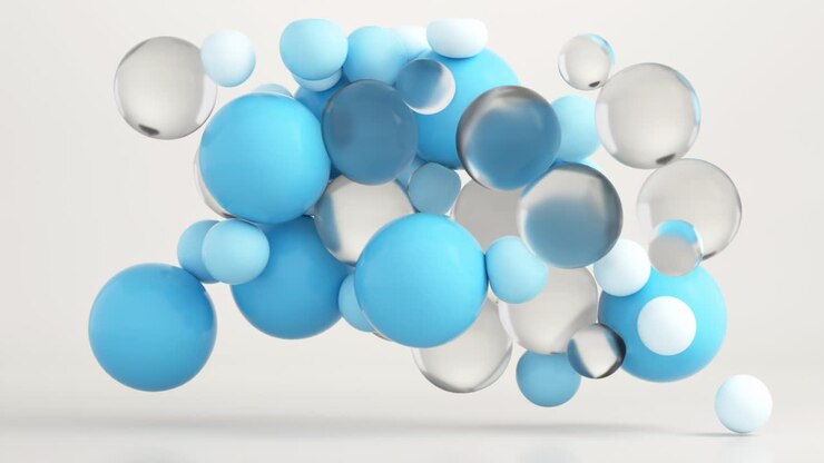 Abstract 3D Composition of Floating Spheres