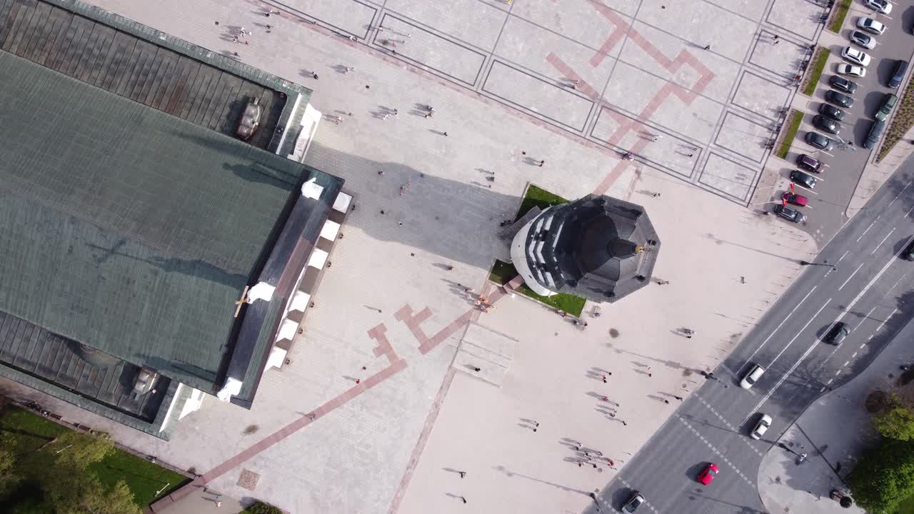 빌니우스 대성당 타워, 리투아니아의 공중 하향식 보기