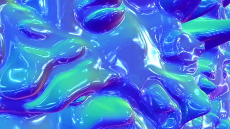 flowing liquid green and blue waves