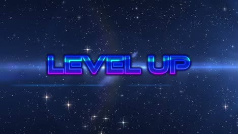 animación del texto de nivel superior sobre las estrellas en el cielo nocturno