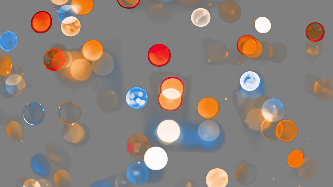 Colorful bokeh lights animated overlay, transparent 4K video, alpha channel, ProRes 4444