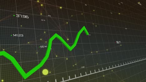 animation green line processing with numbers over grid