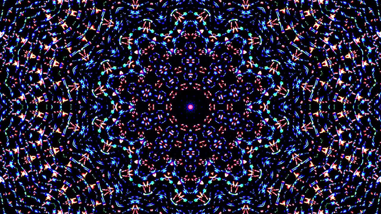 hermoso caleidoscopio abstracto que brilla, una luz radiante que regula los movimientos sutiles
