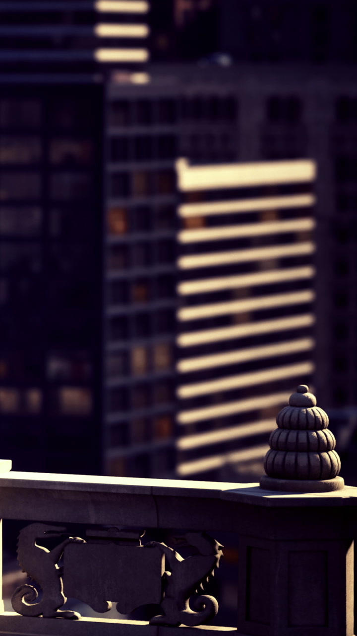 Modern skyscrapers blend with classic architecture in a vibrant urban scene