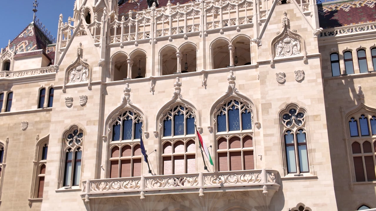 Grand and historic Ministry of Interior building in Budapest, featuring its elegant façade, classical architecture, and monumental design.