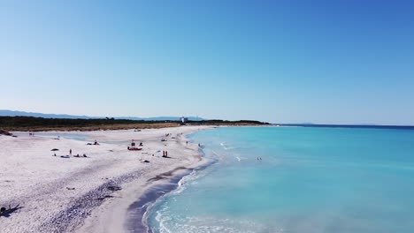 Rosignano-Solvay,-aerial-slowly-passing-by-view-of-Spiagge-Bianche