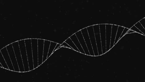 animación de la estructura del adn contra un fondo negro
