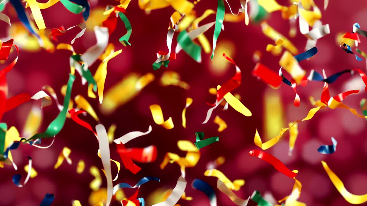 confeti en bucle de fondo colorido en 4k en cámara lenta