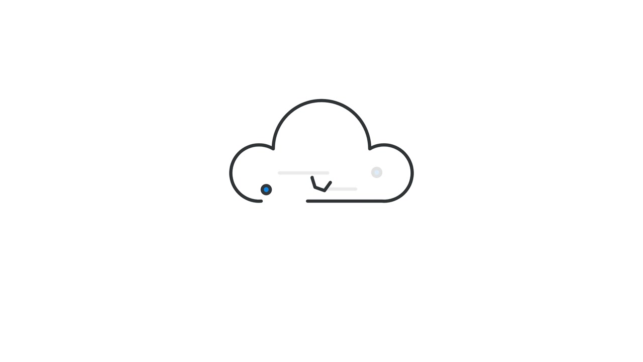 Animated Cloud Icon Drawing on White Background
