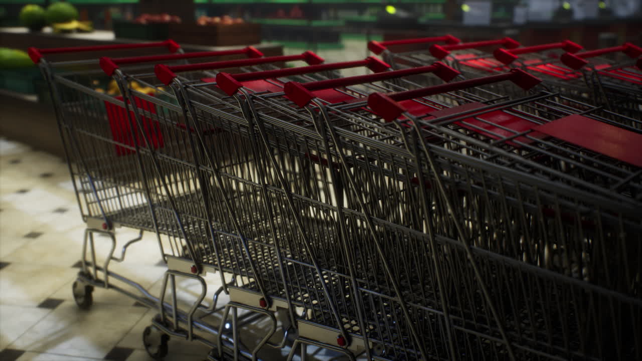 코로나19 코로나바이러스 전염병으로 인해 폐쇄된 비어있는 슈퍼마켓