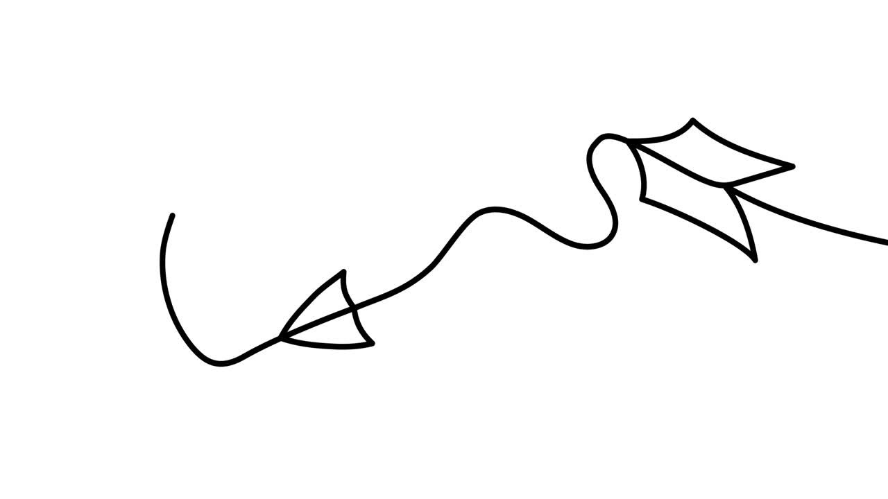 ilustración animada. una línea continua símbolo de amor abstracto corazón con flecha. estilo minimalista dibujado a mano. video 4k