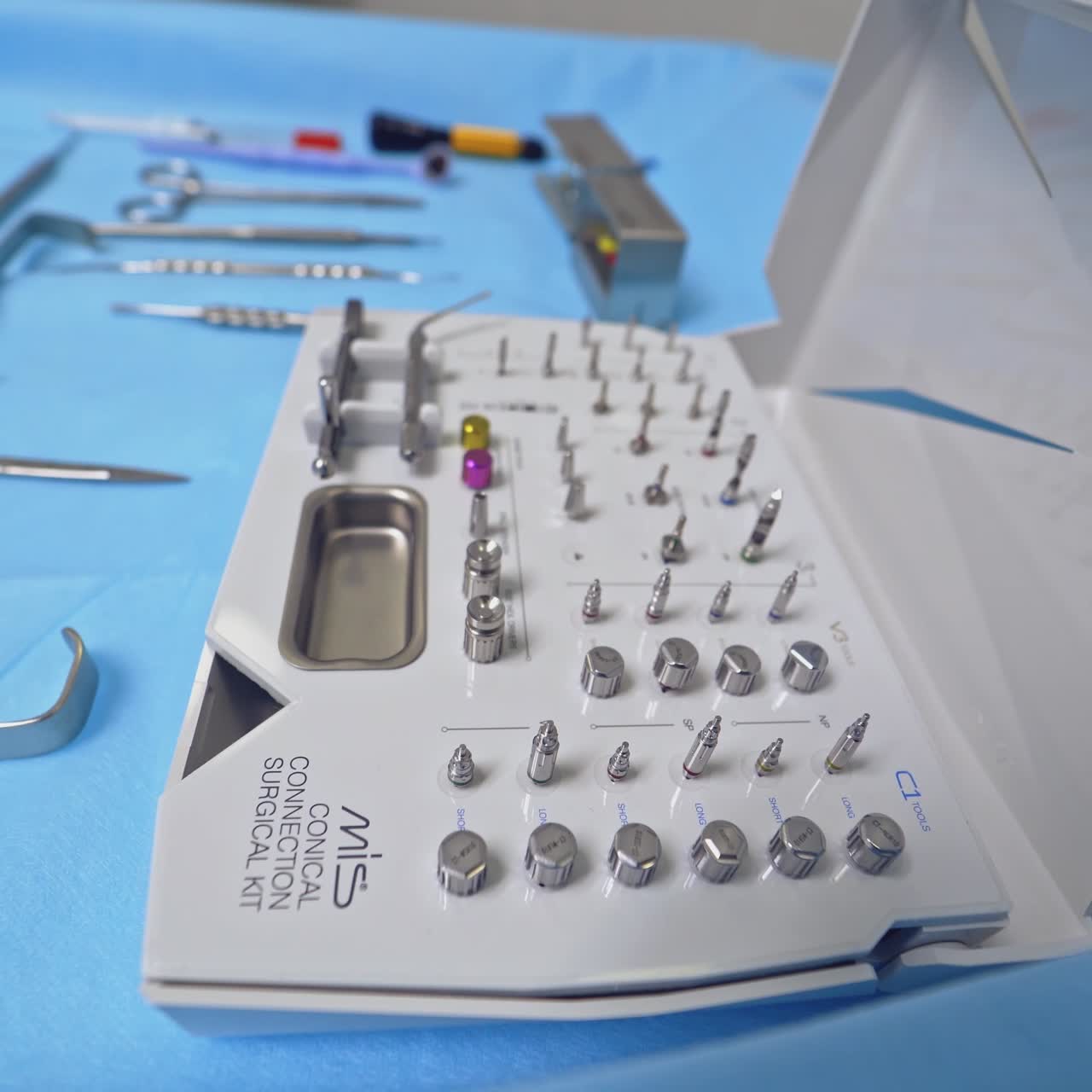 Dental equipment on background