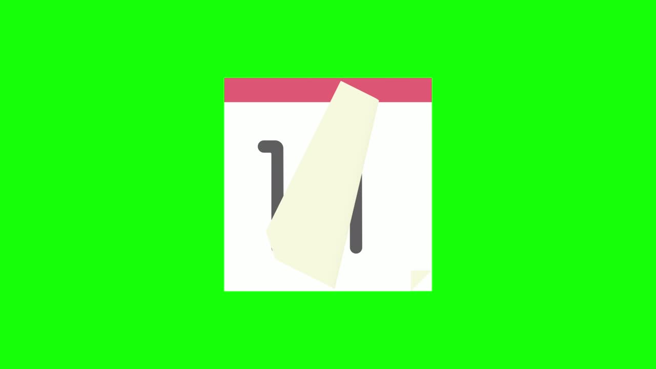 Simple And Cute Daily Calendar Loop Animation With Green Background ...