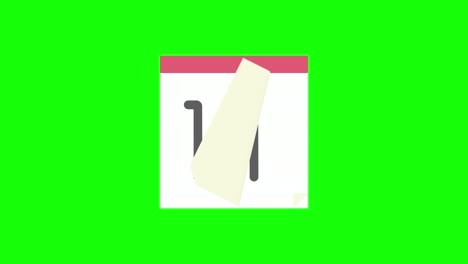 simple and cute daily calendar loop animation with green background