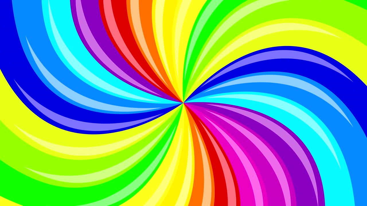 el arco iris de fondo colorido que gira en espiral. animación 4k.