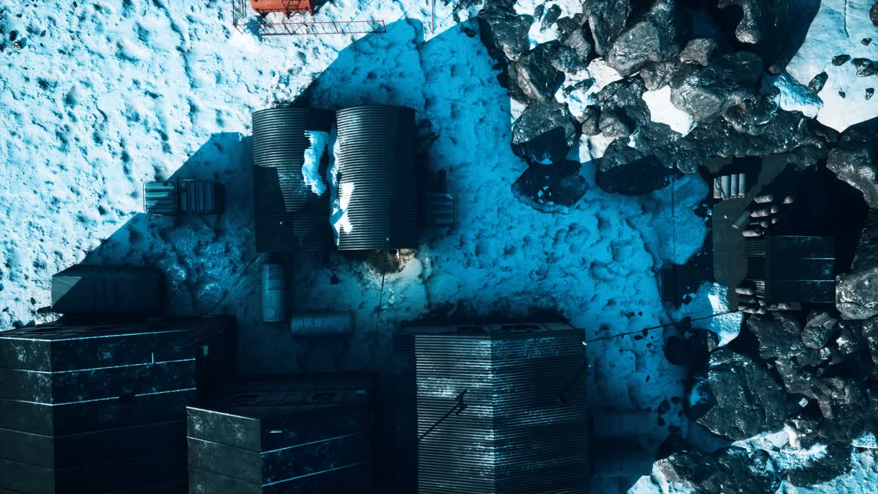 남극 기지 와 과학 연구 스테이션 의 공중 전망