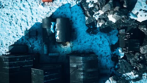 vista aérea de la base antártica y la estación de investigación científica