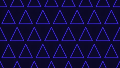 blue glowing triangles in symmetrical pattern on black background