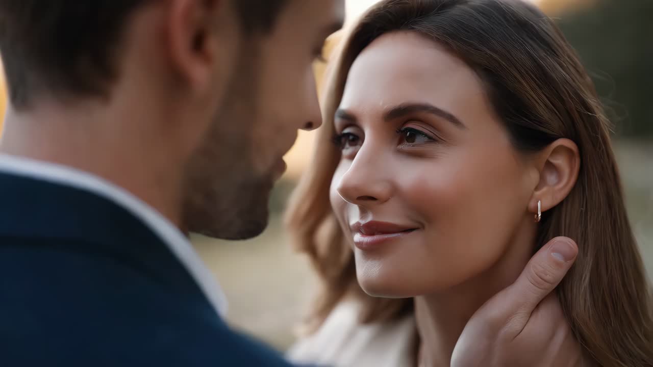 Ritratto di coppia romantica in primo piano