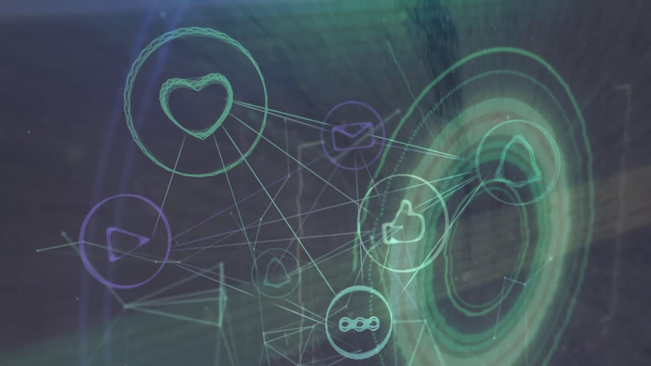 animación del escaneo del alcance con fallo y red de conexiones