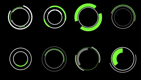 set animation graphic futuristic hud elements for user interface.