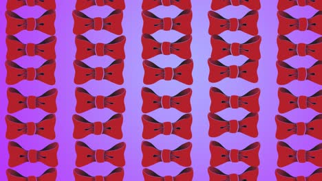 animation of bow ties floating over purple background