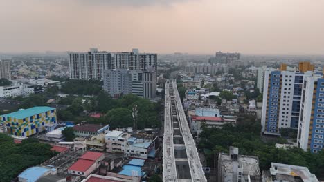 skyline of chennai filled with tall buildings and dense residential areas.