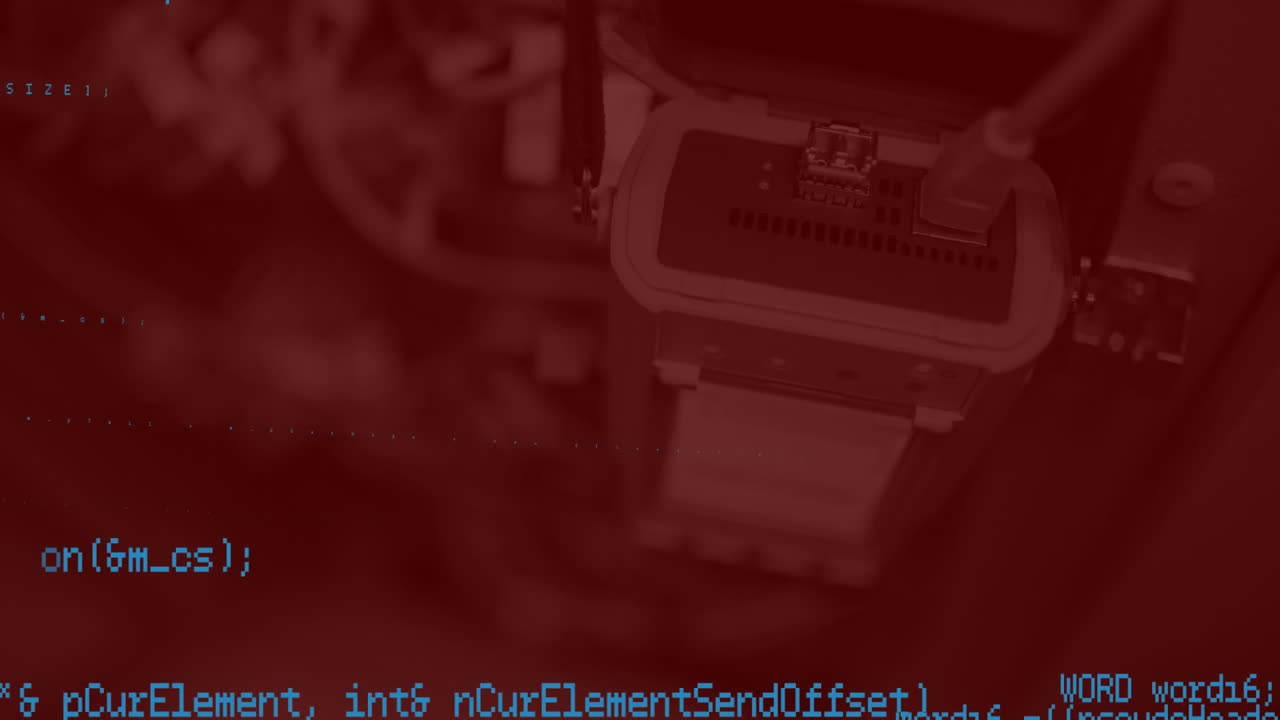 Animation of data processing against close up of a computer server