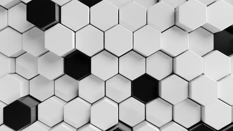 a black and white tiled wall with hexagons. looped animation