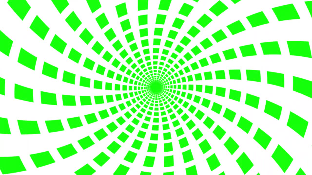 Animation that rotates and zooms in a vortex pattern | Green background for chroma key use