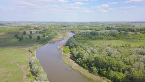 aerial view of river and surrounding landscape