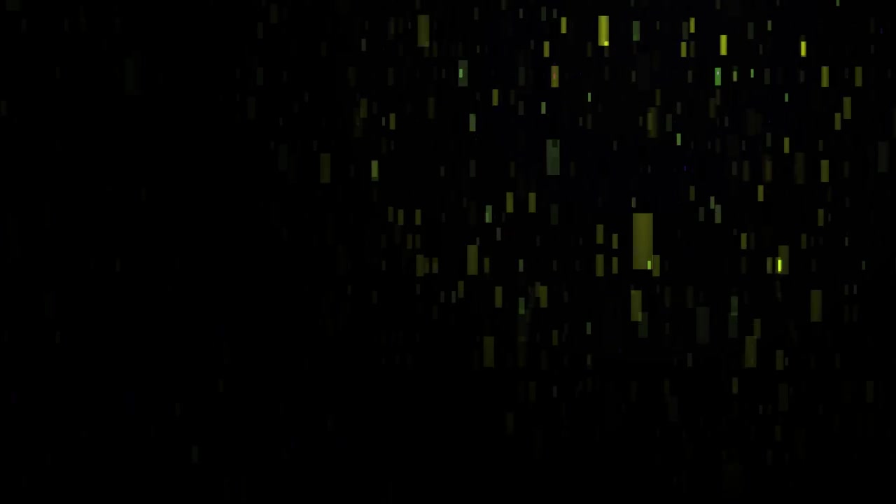 Abstract Digital Background with Falling Green Rectangular Particles