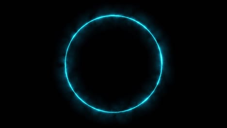 anillo de fuego abstracto sobre fondo negro. animación brillante resolución 4k